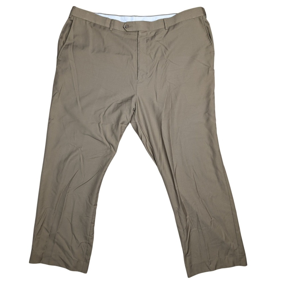 Palm Beach Reflex Sz. 44 R Tan Woven Straight Leg‎ Dress Pant Big Tall